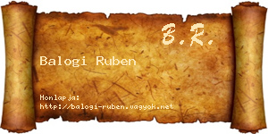 Balogi Ruben névjegykártya